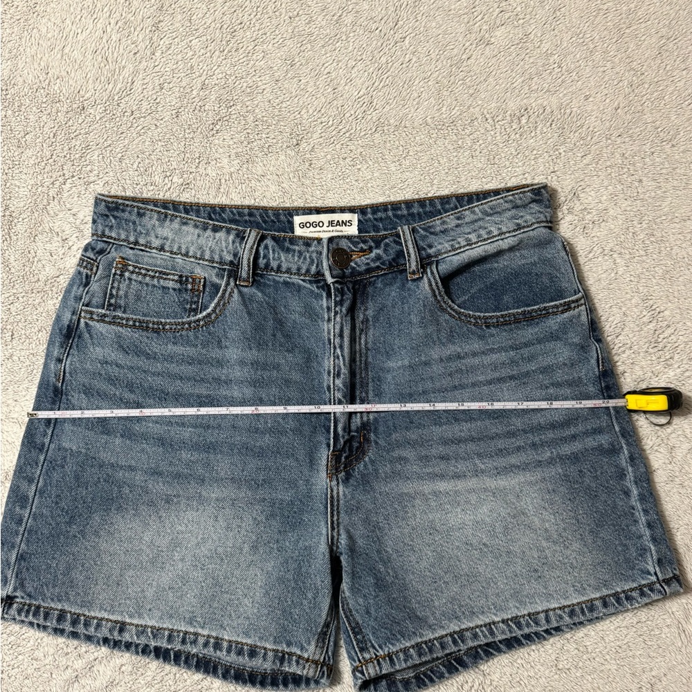 GOGO High Waist Blue Denim Shorts - Picture 8 of 9